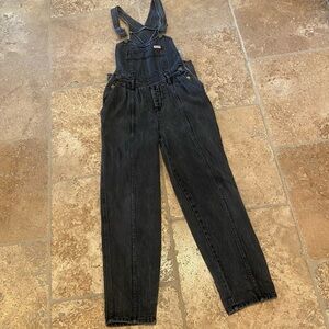 Vintage GUESS Girls Teens Gray Denim Overalls Size 14-Made in USA